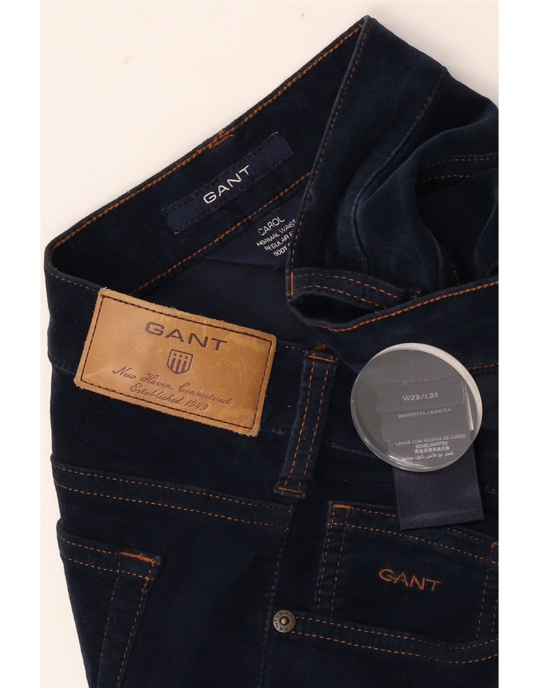 Gant Womens Carol Regular Fit Bootcut Jeans W29 L28 Navy Blue Cotton