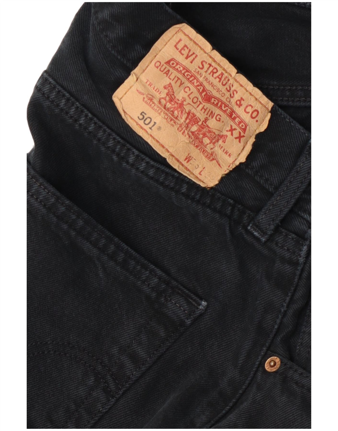Levi's Mens 501 Straight Jeans W34 L32 Navy Blue