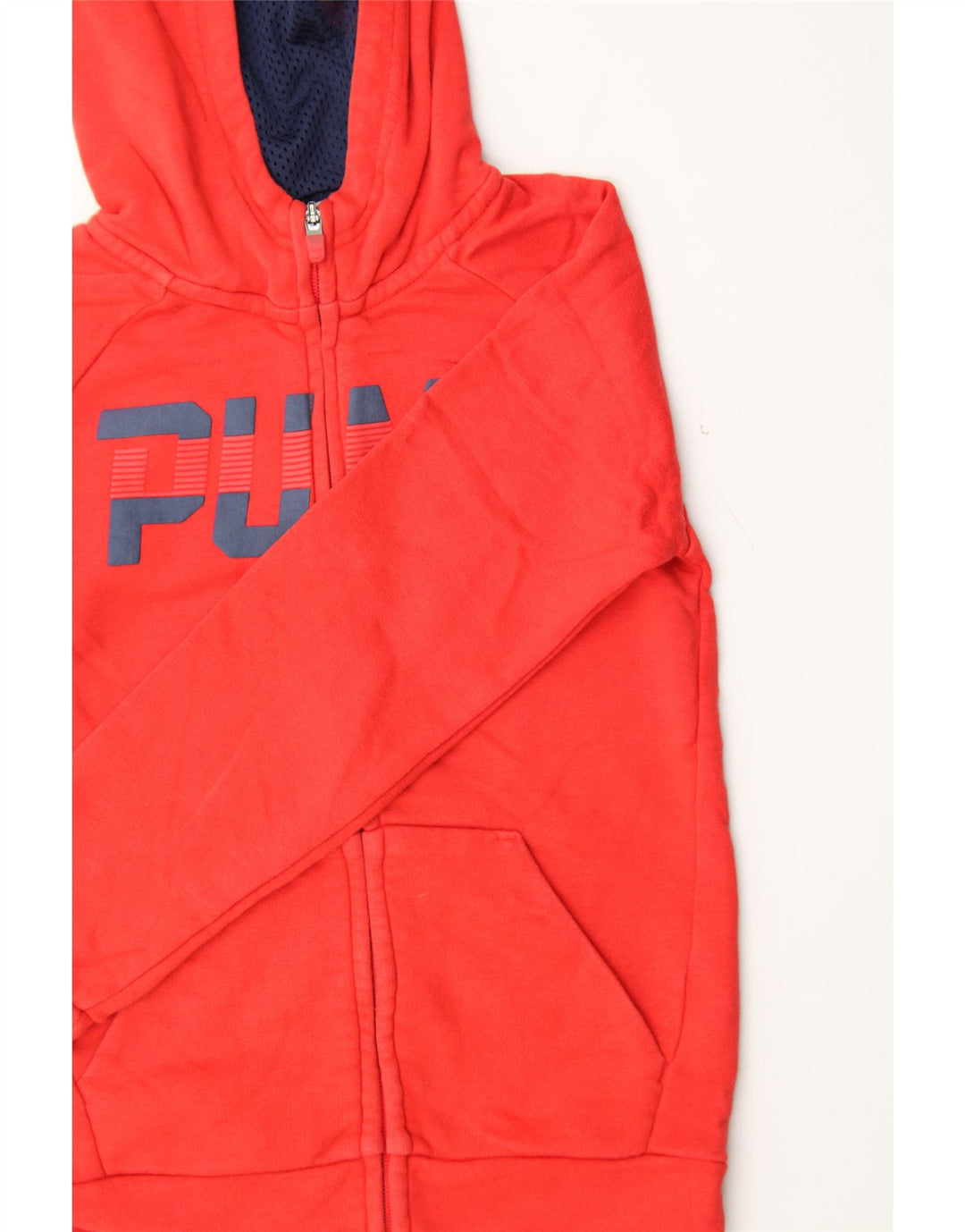 PUMA Boys Graphic Zip Hoodie Sweater 9-10 Years Medium  Red Cotton Vintage Puma and Second-Hand Puma from Messina Hembry 