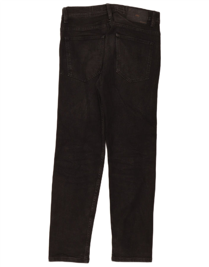 Zara Mens Slim Jeans EU 42 Large W32 L30 Black Cotton