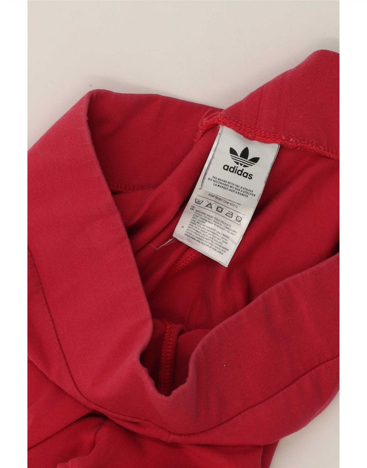 Adidas Womens Leggings UK 14 Medium Pink Cotton