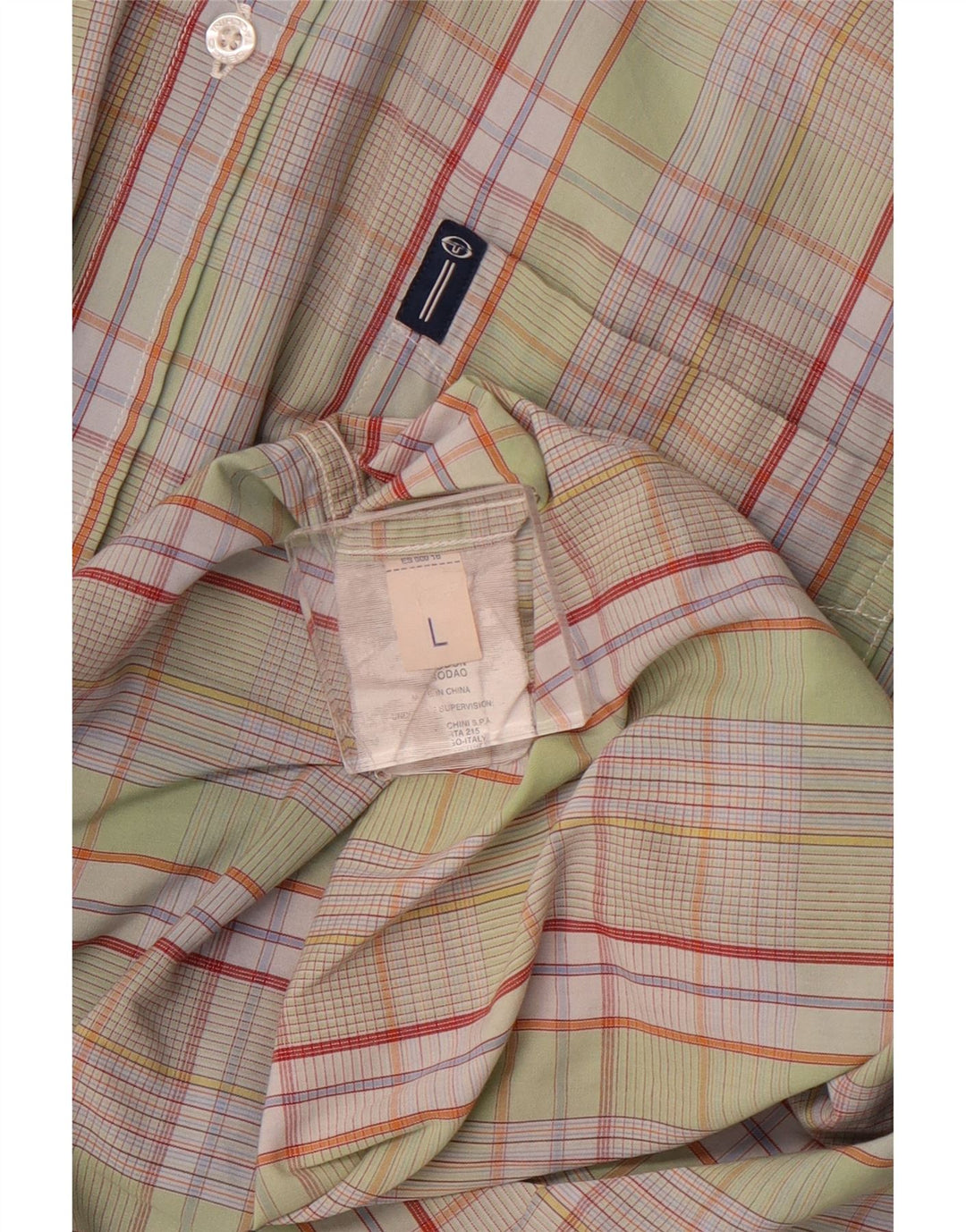 SERGIO TACCHINI Mens Shirt Large Green Check Cotton