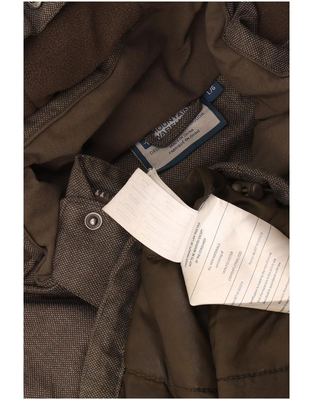 Mountain Warehouse Mens Hooded Parka Jacket UK 40 Large Khaki Polyester