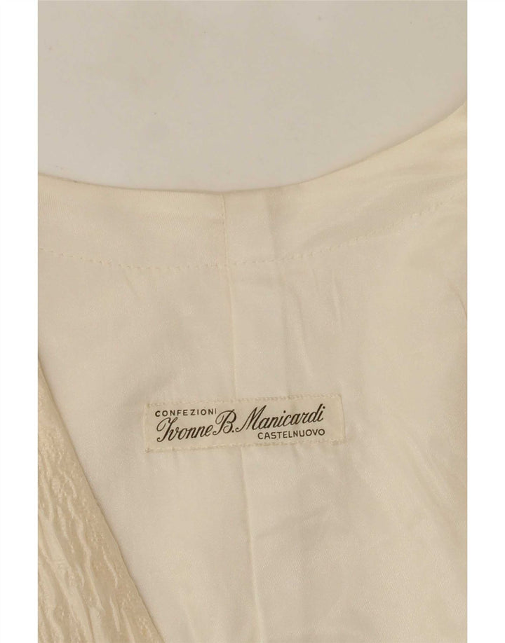 Vintage Womens Double Breasted Blazer Jacket UK 14 Medium Off White