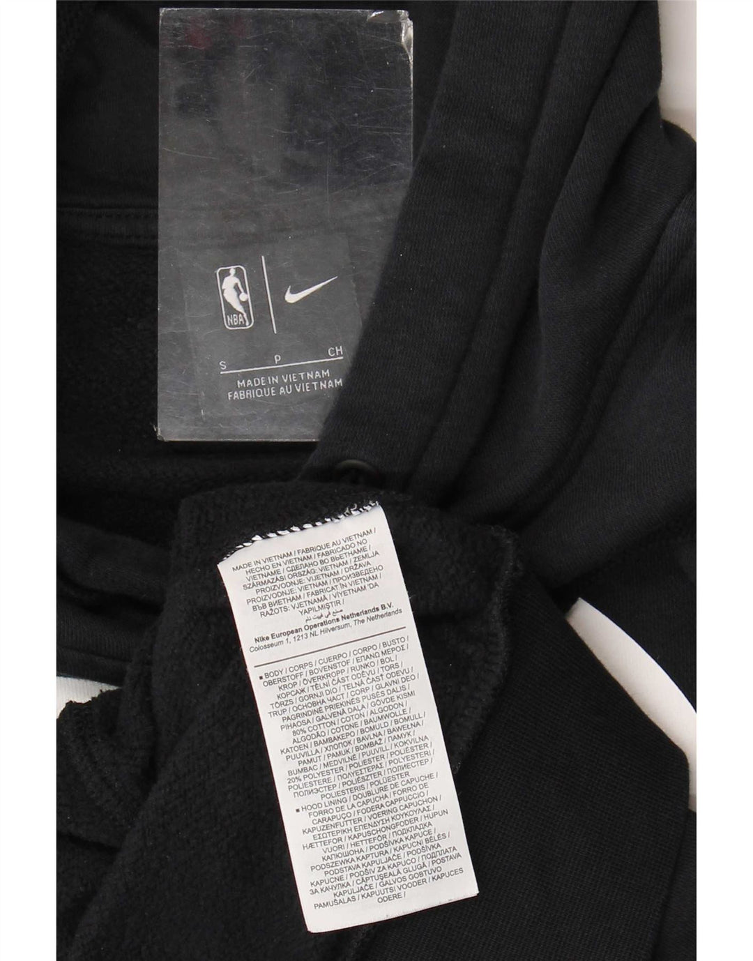 Nike Mens Brooklyn Nets Graphic Hoodie Jumper Small Black Cotton