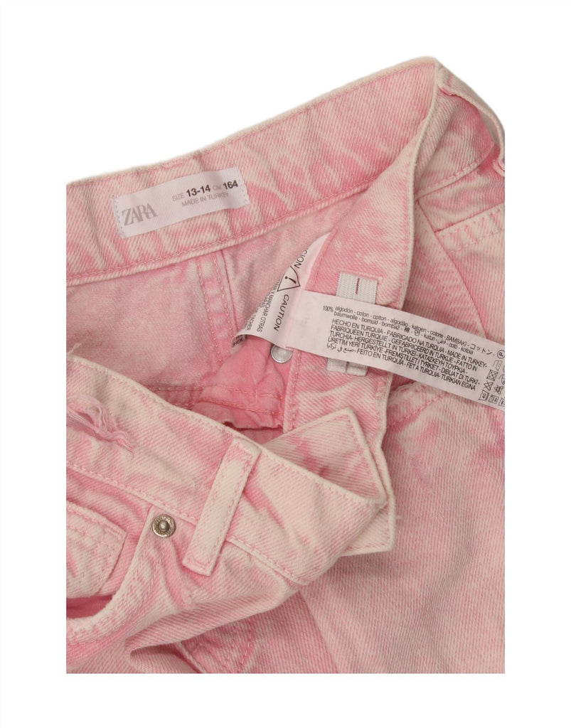 ZARA Girls Wide Leg Jeans 13-14 Years W26 L27 Pink Cotton Vintage Zara and Second-Hand Zara from Messina Hembry 