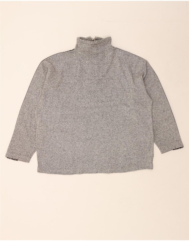 ASICS Womens Graphic Zip Neck Sweatshirt Jumper UK 18 XL Grey Colourblock Vintage Asics and Second-Hand Asics from Messina Hembry 