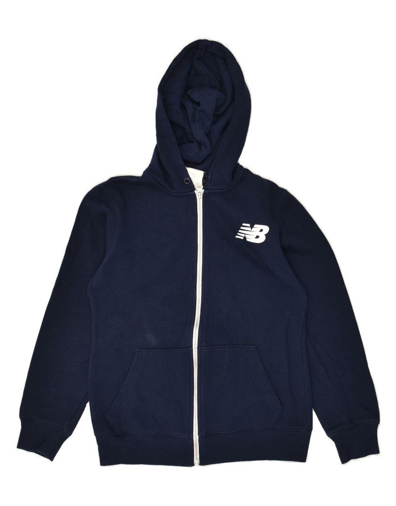 NEW BALANCE Boys Graphic Zip Hoodie Sweater 13-14 Years Navy Blue | Vintage New Balance | Thrift | Second-Hand New Balance | Used Clothing | Messina Hembry 