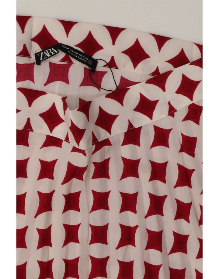 Zara Womens Mini Skirt Medium W28 White Geometric