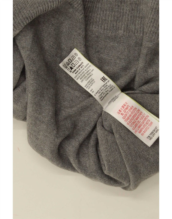 Marks & Spencer Womens Turtle Neck Jumper Sweater UK 16 Large Grey Acrylic