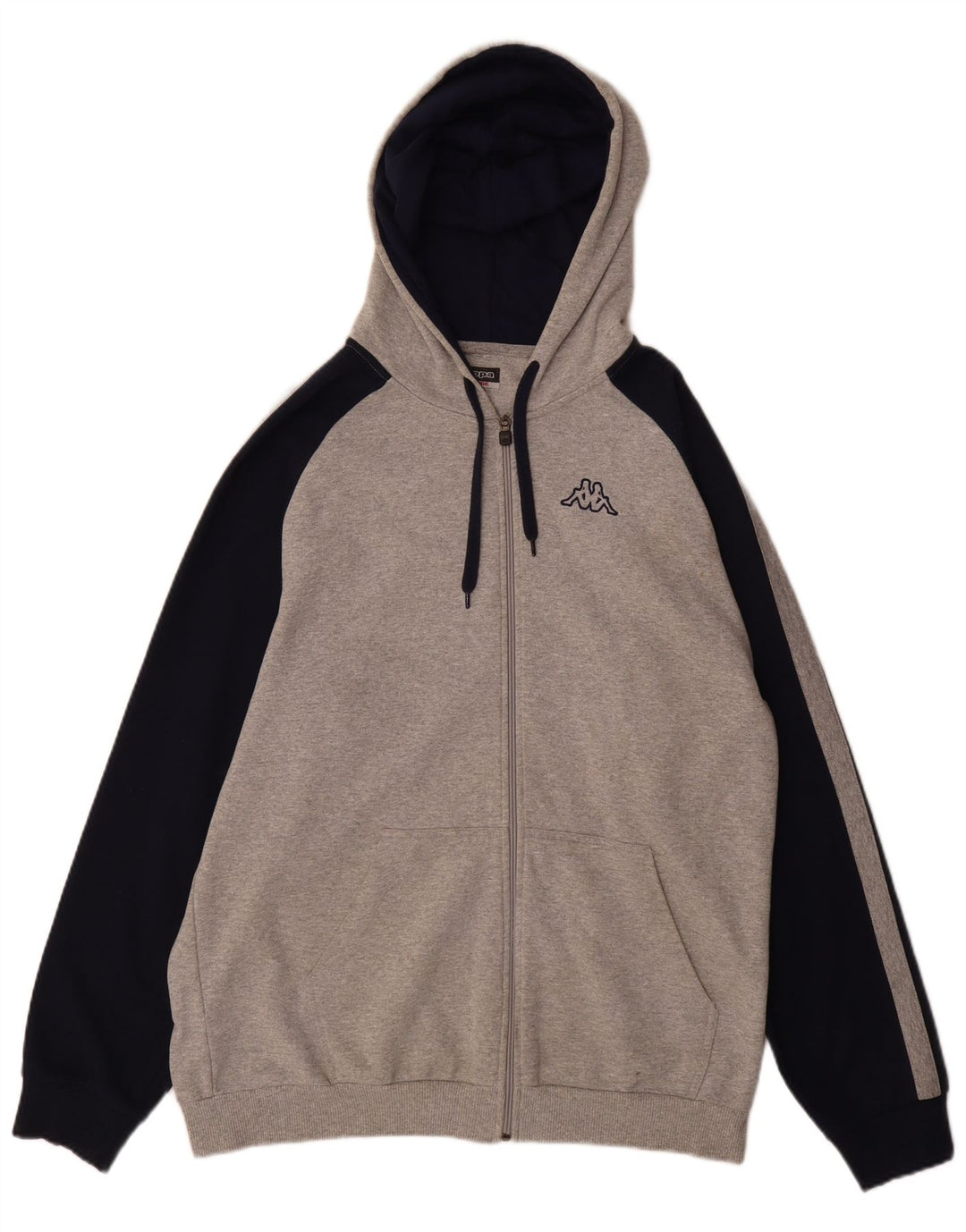 Kappa Mens Zip Hoodie Sweater 2XL Grey Colourblock