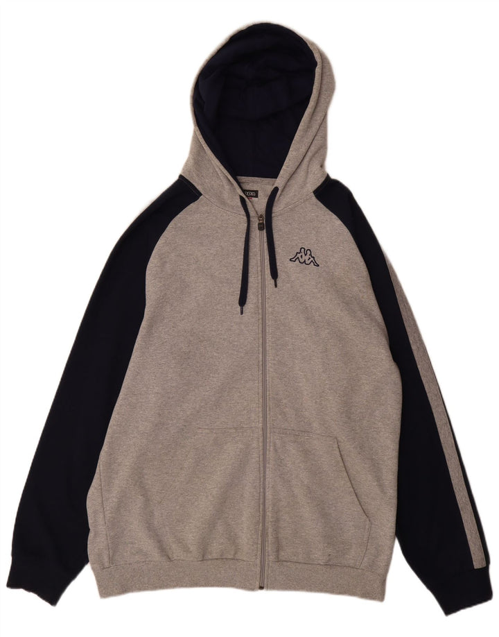 Kappa Mens Zip Hoodie Sweater 2XL Grey Colourblock