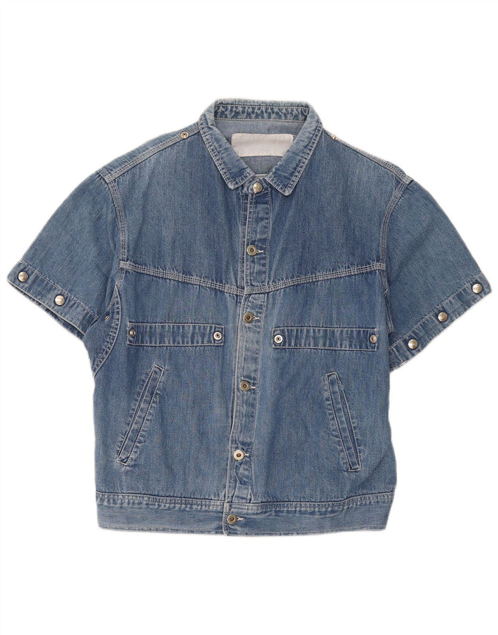 Lemon Mens Short Sleeve Denim Shirt Medium Blue