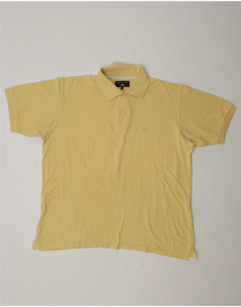 U.S. POLO ASSN. Mens Oversized Polo Shirt Medium Yellow Cotton Vintage U.S. Polo Assn. and Second-Hand U.S. Polo Assn. from Messina Hembry 