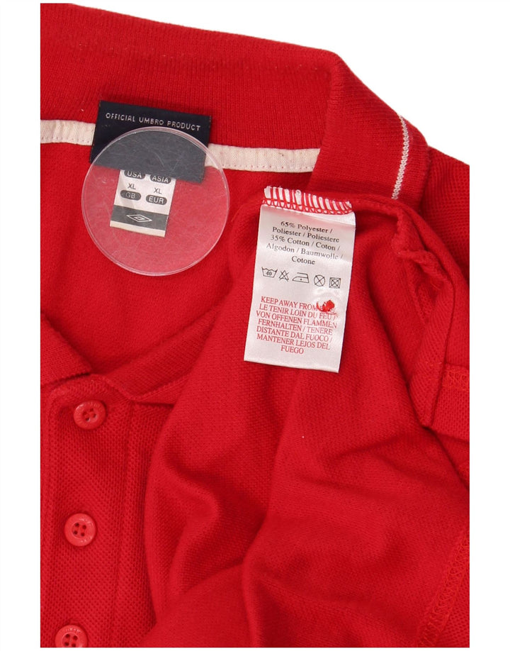 Umbro Mens Polo Shirt XL Red Polyester