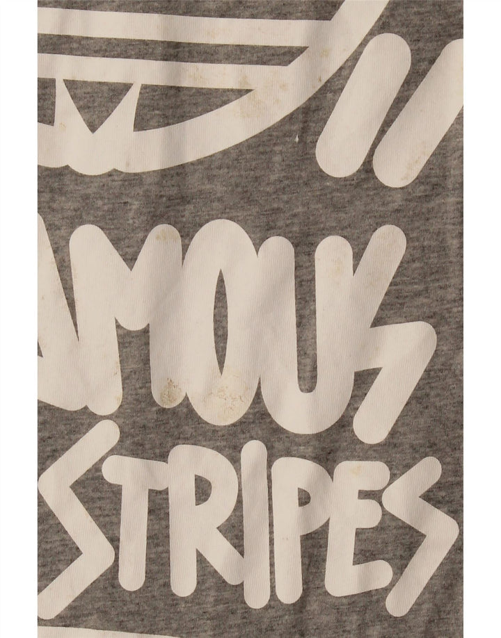 ADIDAS Mens Graphic T-Shirt Top Large Grey Cotton