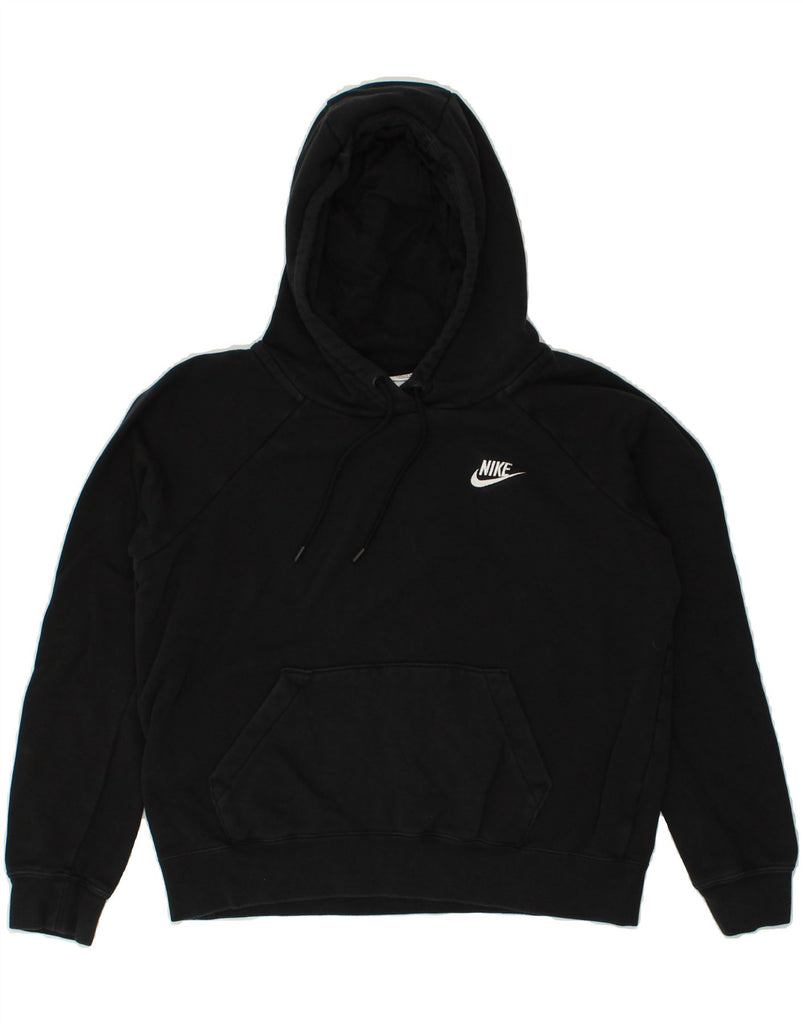 NIKE Womens Hoodie Jumper UK 10 Small Black Cotton | Vintage Nike | Thrift | Second-Hand Nike | Used Clothing | Messina Hembry 