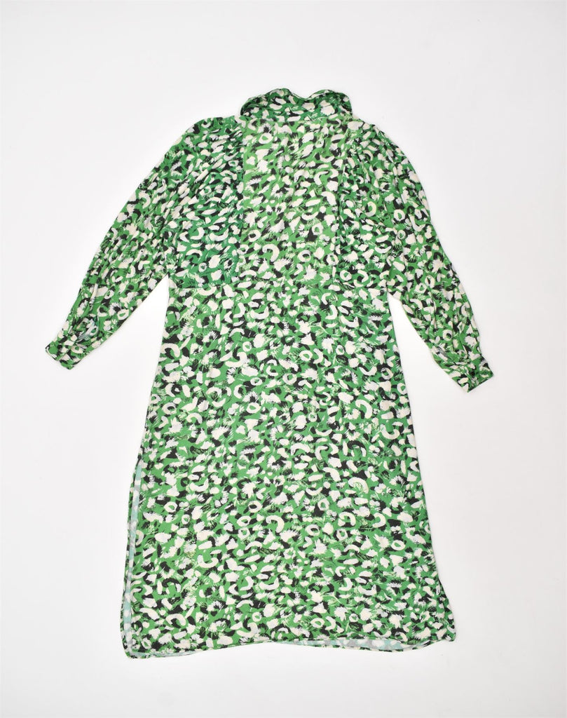 TOPSHOP Womens Oversized Maxi Dress UK 8 Small Green Spotted Viscose | Vintage | Thrift | Second-Hand | Used Clothing | Messina Hembry 