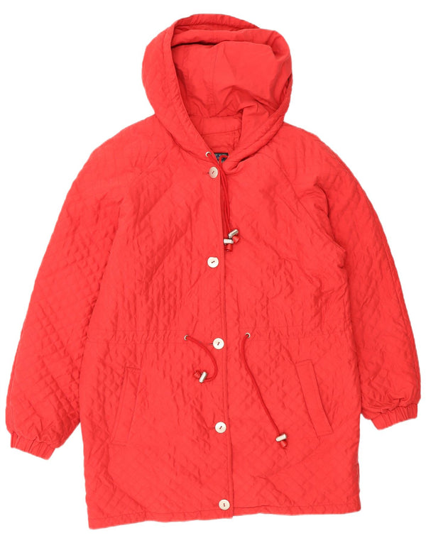 Alba Fornari Womens Oversized Hooded Quilted Jacket UK 10 Small Red