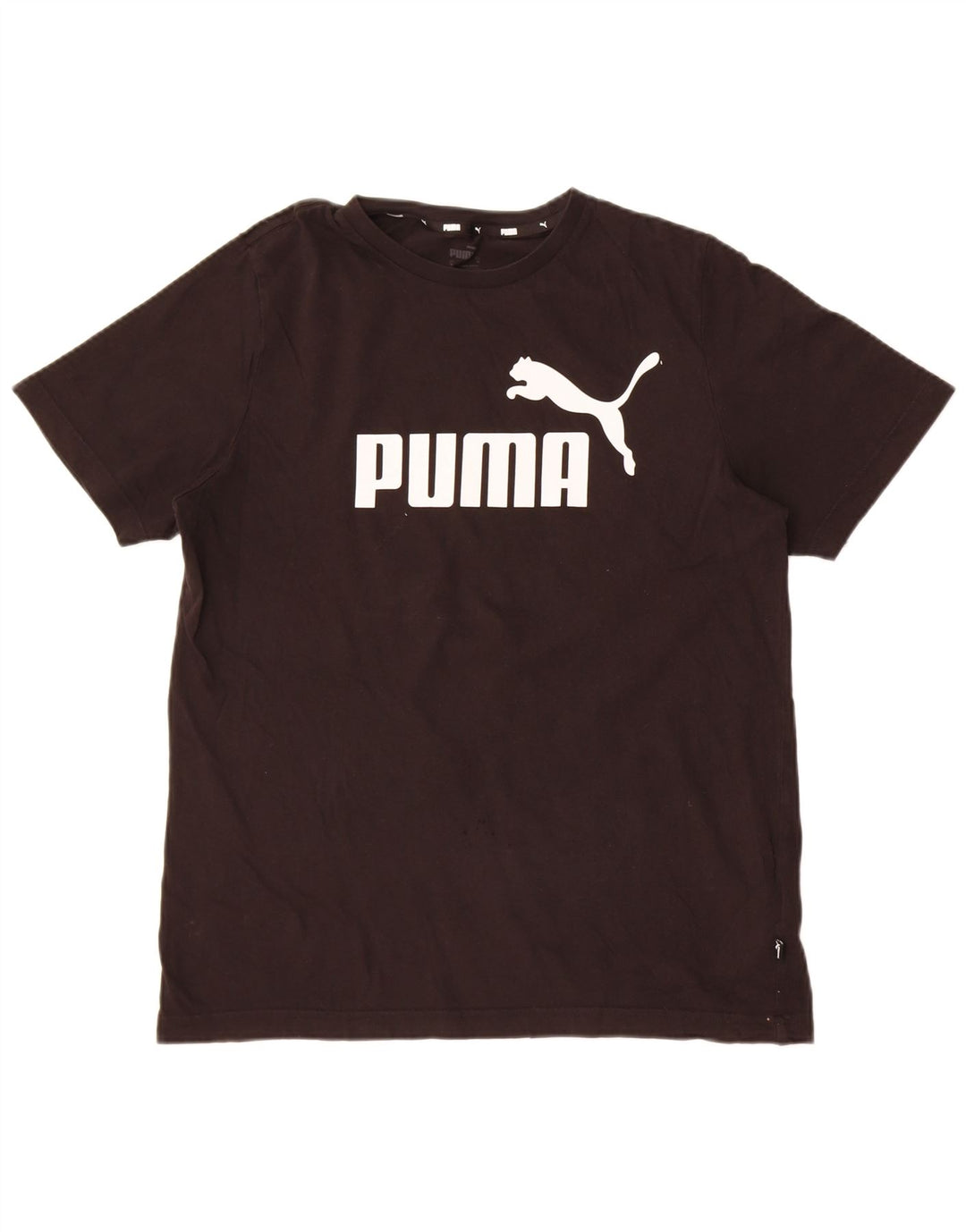 Puma Mens Graphic T-Shirt Top Medium Black Cotton