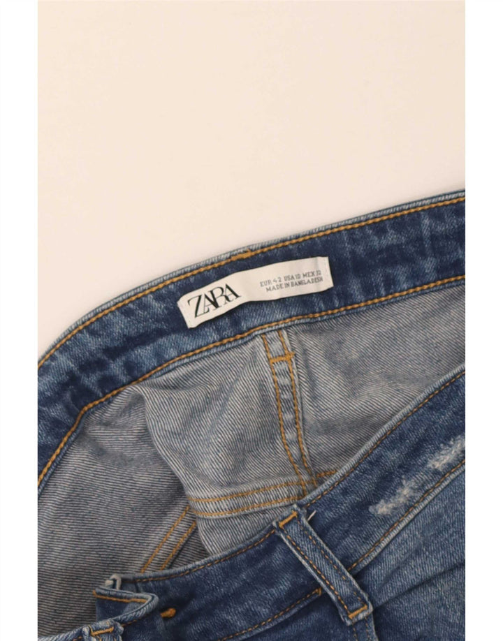 Zara Womens Distressed Straight Jeans EU 42 Large W32 L28 Blue