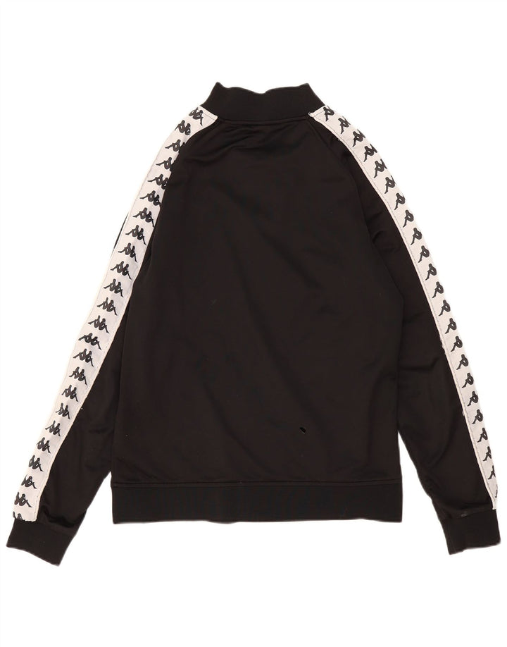 KAPPA Womens Graphic Tracksuit Top Jacket UK 14 Medium Black Colourblock