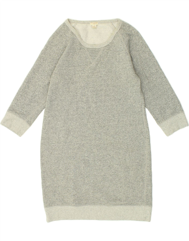 J. CREW Womens 3/4 Sleeve Jumper Dress UK 12 Medium Grey Flecked Cotton Vintage J. Crew and Second-Hand J. Crew from Messina Hembry 