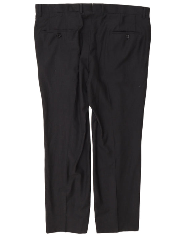 Hugo Boss Mens Straight Suit Trousers IT 56 3XL W40 L30 Navy Blue Wool