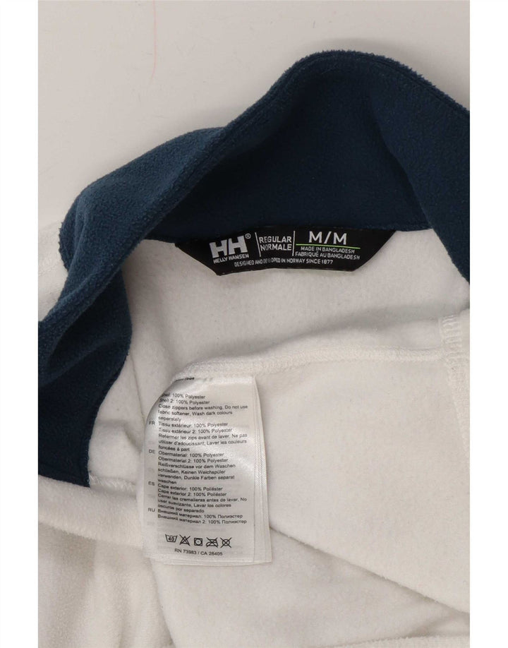 Helly Hansen Mens Zip Neck Fleece Jumper Medium White Colourblock Polyester