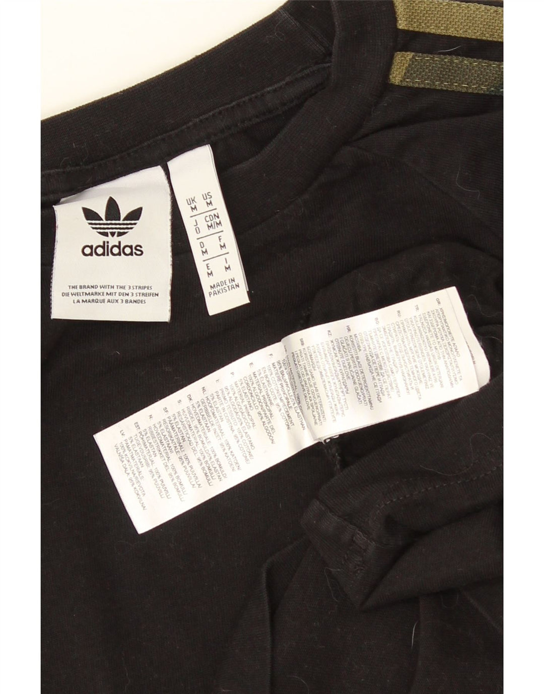 ADIDAS Mens Top Long Sleeve Medium Black Cotton