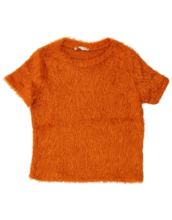 Zara Womens T-Shirt Top UK 10 Small Orange Polyester