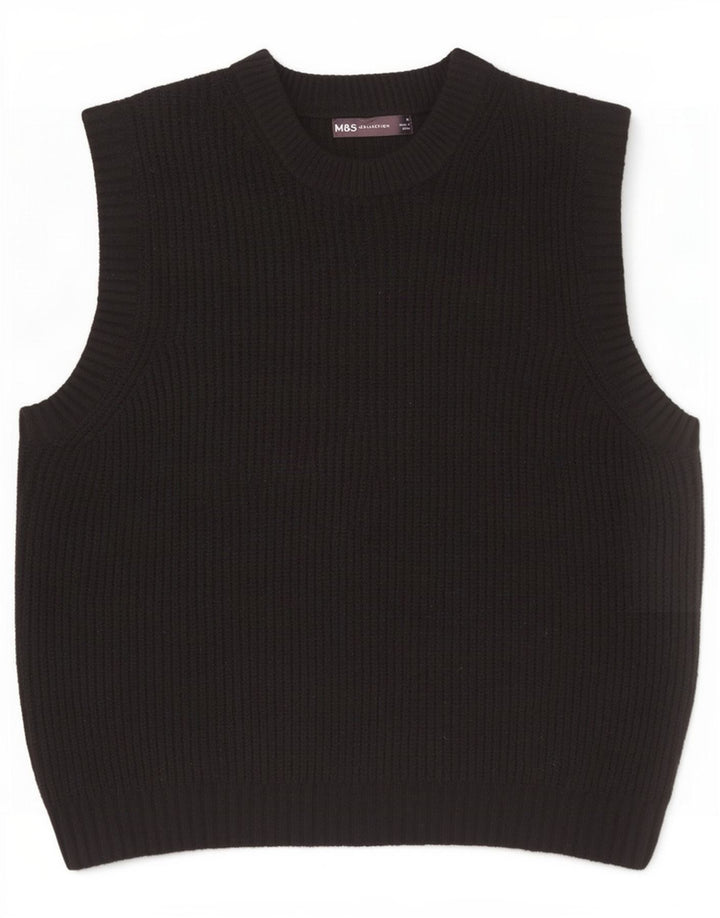 Marks & Spencer Mens Vest Tank Top Medium Black Polyester