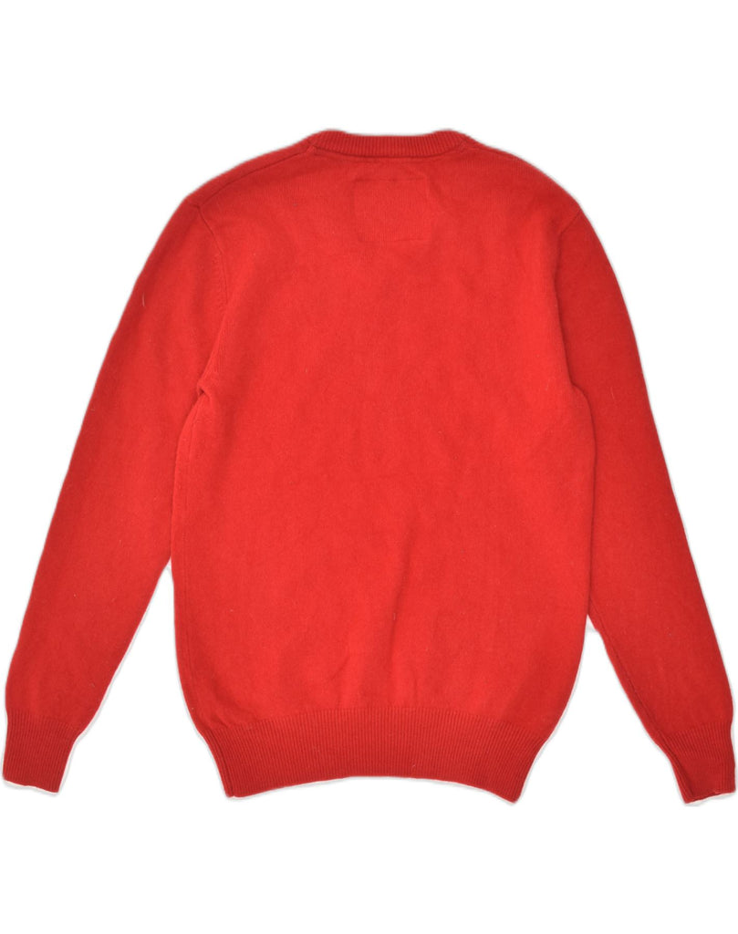 JACK WILLS Mens V-Neck Jumper Sweater Medium Red Merino Wool | Vintage Jack Wills | Thrift | Second-Hand Jack Wills | Used Clothing | Messina Hembry 