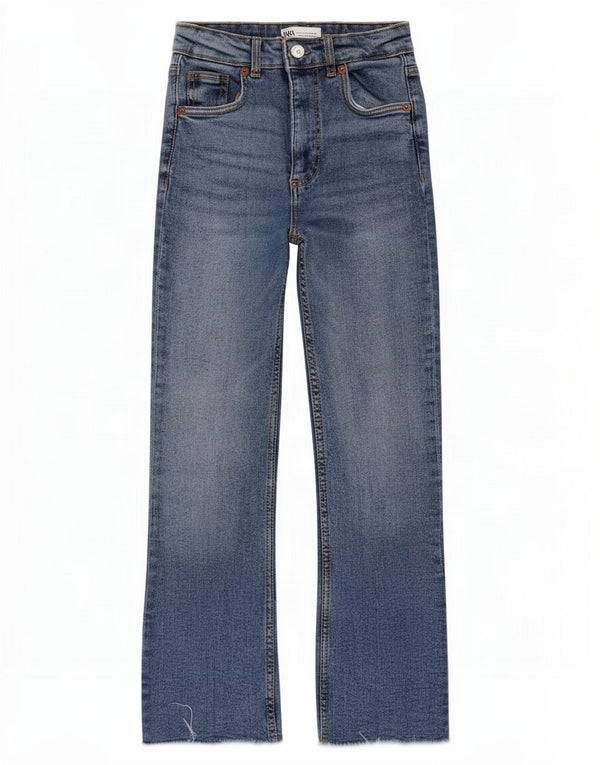 Zara Womens Flared Jeans EU 32 2XS W22 L25 Blue