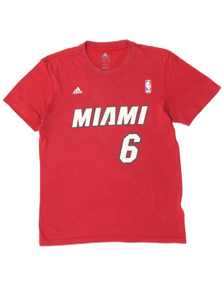 Adidas Mens Miami Graphic T-Shirt Top Medium Burgundy Polyester