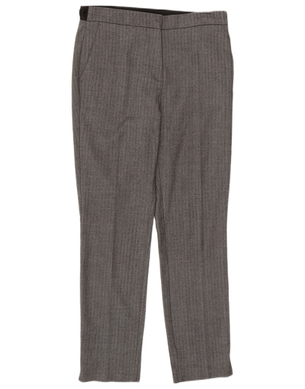 Zara Womens Straight Chino Trousers Small W26 L26 Grey Colourblock