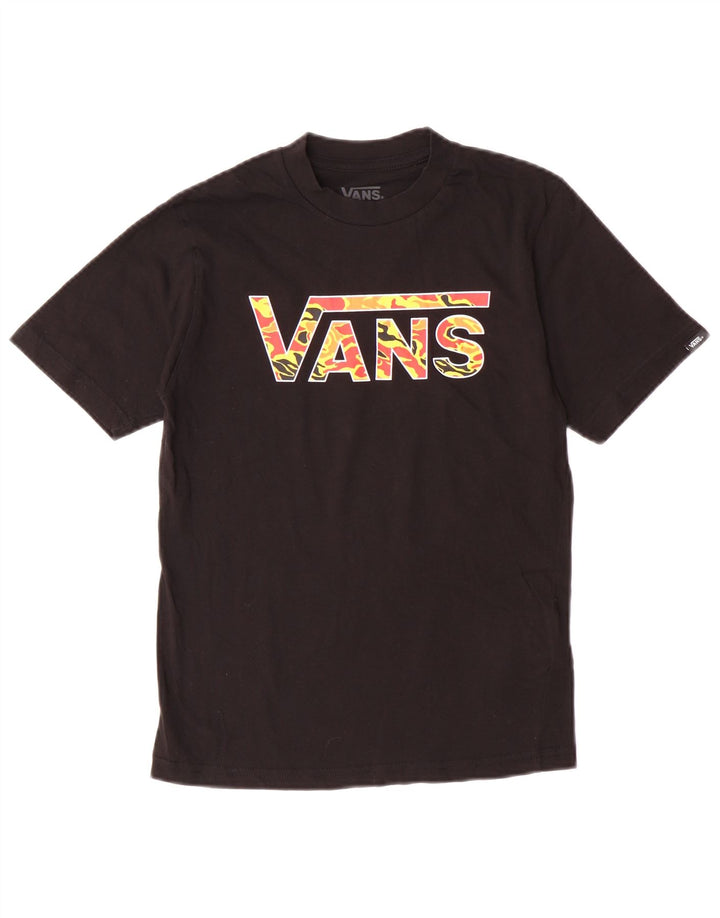 Vans Boys Graphic T-Shirt Top 8-9 Years Small Black Cotton