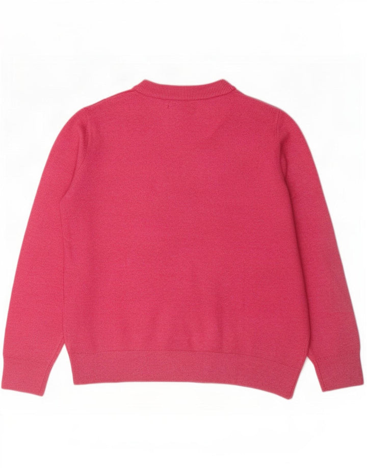 Marks & Spencer Womens Crew Neck Jumper Sweater UK 14 Medium Pink Polyester