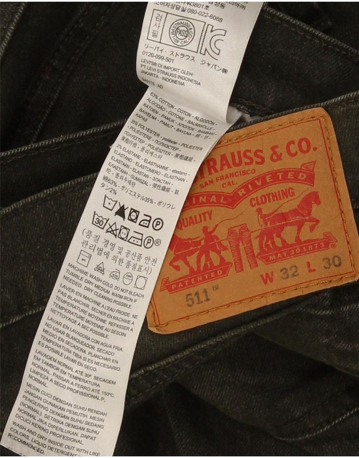 Levi's Mens 511 Slim Jeans W32 L30 Green Cotton