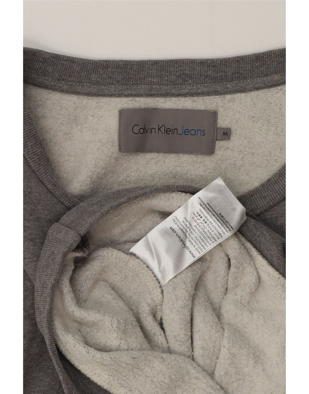Calvin Klein Jeans Womens Sweatshirt Jumper UK 14 Medium Grey Flecked