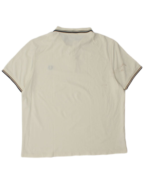 Fred Perry Mens Polo Shirt 3XL Off White Cotton