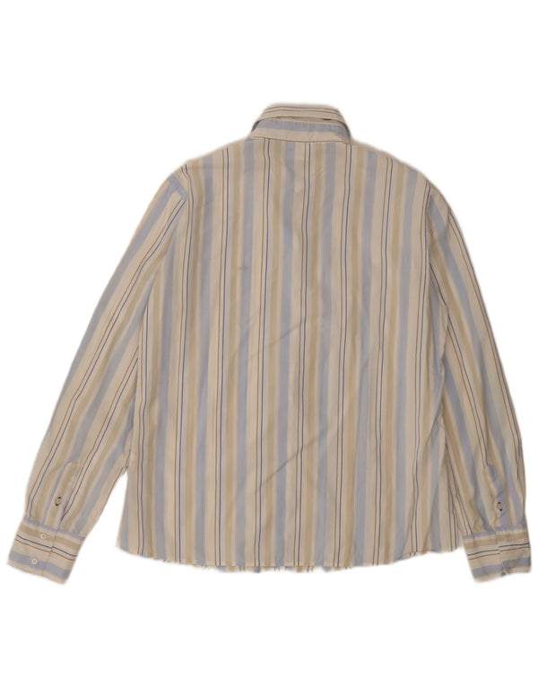 Lacoste Womens Shirt Size 44 Large Multicoloured Striped Cotton