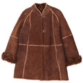 Vintage Womens Shearling Coat UK 14 Medium Brown