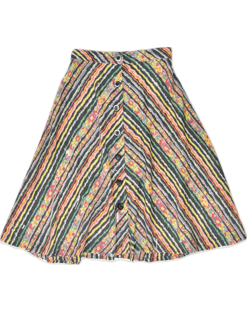 VINTAGE Womens A-Line Skirt W26 Small Multicoloured Striped | Vintage | Thrift | Second-Hand | Used Clothing | Messina Hembry 