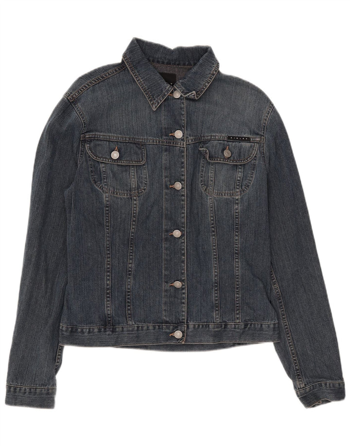 Sisley Womens Denim Jacket UK 14 Large Blue Cotton