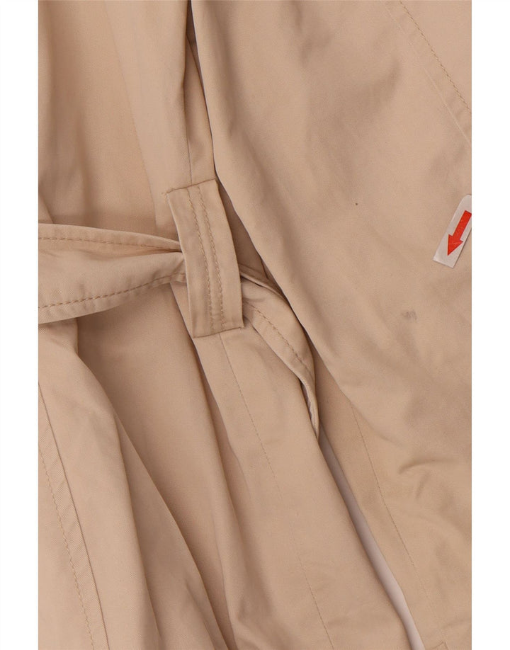 Zara Womens Short Trench Coat UK 16 Large Beige Cotton