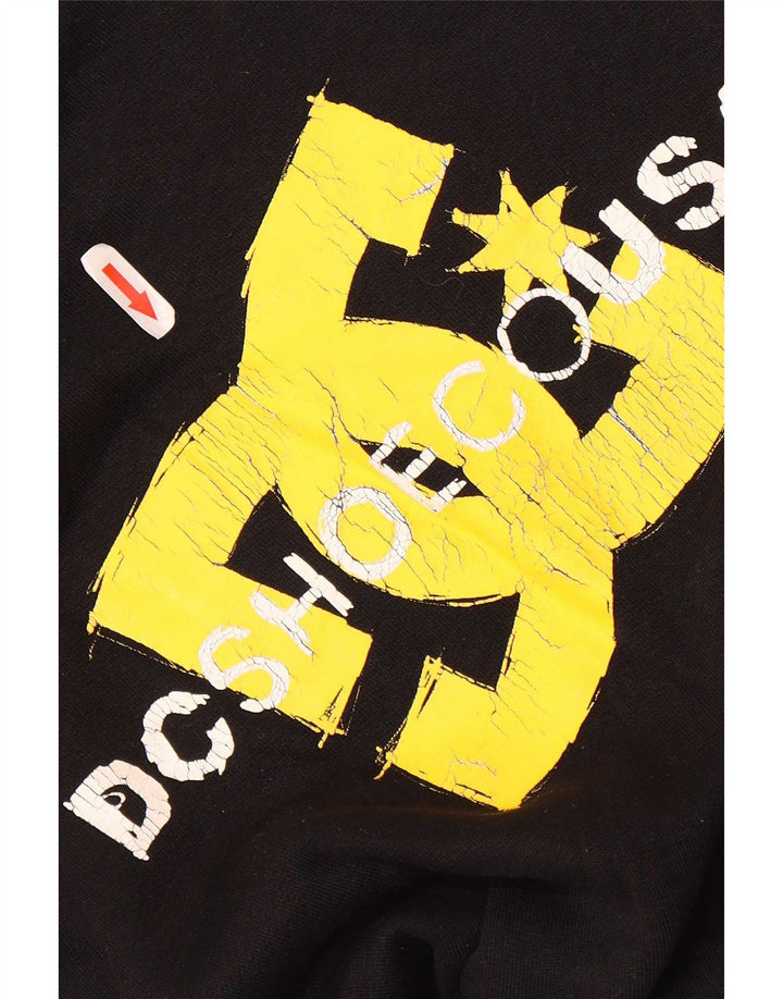 DC Mens Graphic Hoodie Jumper Large Black Cotton