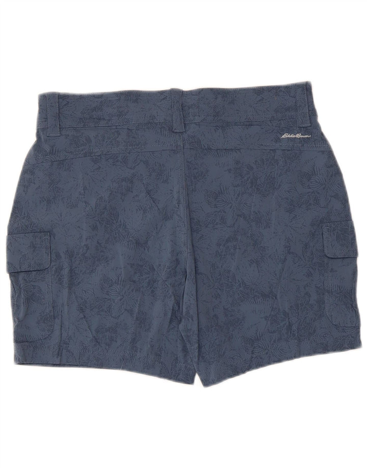 Eddie Bauer Womens Cargo Shorts US 10 Large W32  Blue Floral Nylon