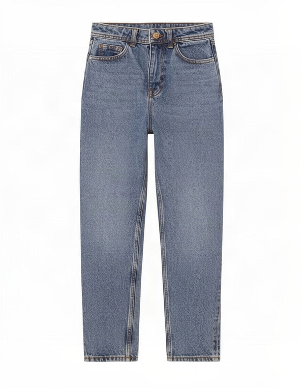 Zara Womens High Rise Tapered Jeans EU 32 2XS W22 L27 Blue Cotton