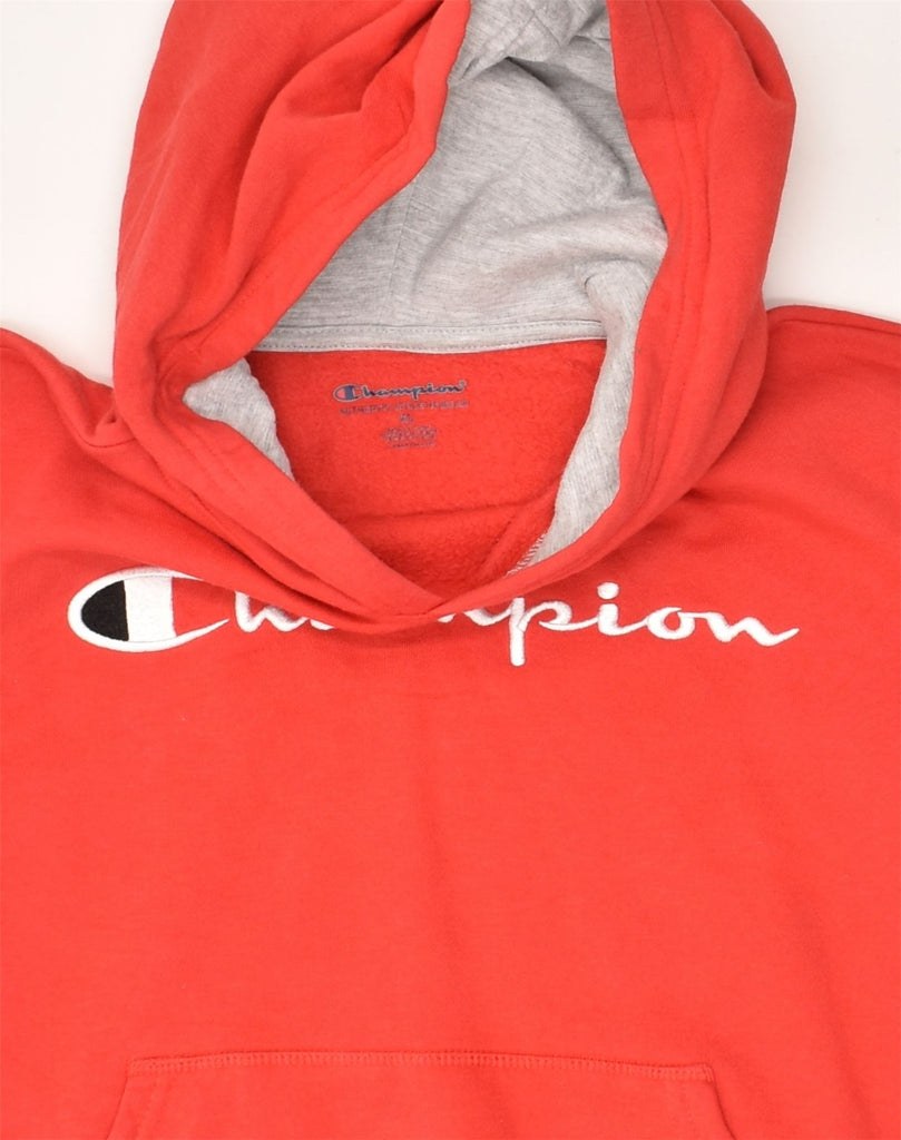 CHAMPION Womens Graphic Hoodie Jumper UK 18 XL Red Cotton | Vintage Champion | Thrift | Second-Hand Champion | Used Clothing | Messina Hembry 